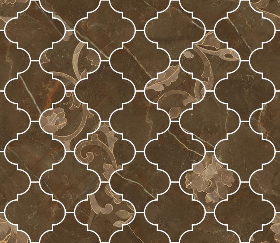 Versace Emote Mosaico Arabescato Pulpis Marrone 35x35