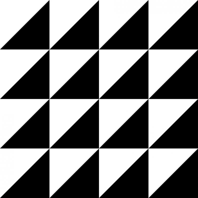 VitrA Retromix Black And White Triangle Small Matt 15x15
